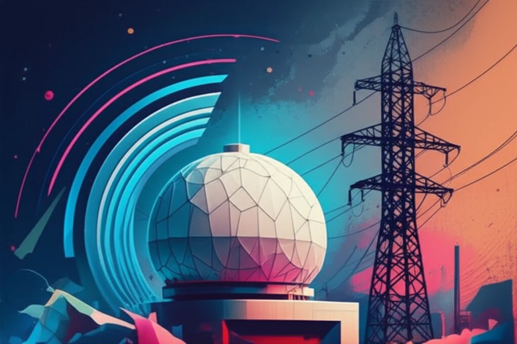 Radar dome with power line interference.