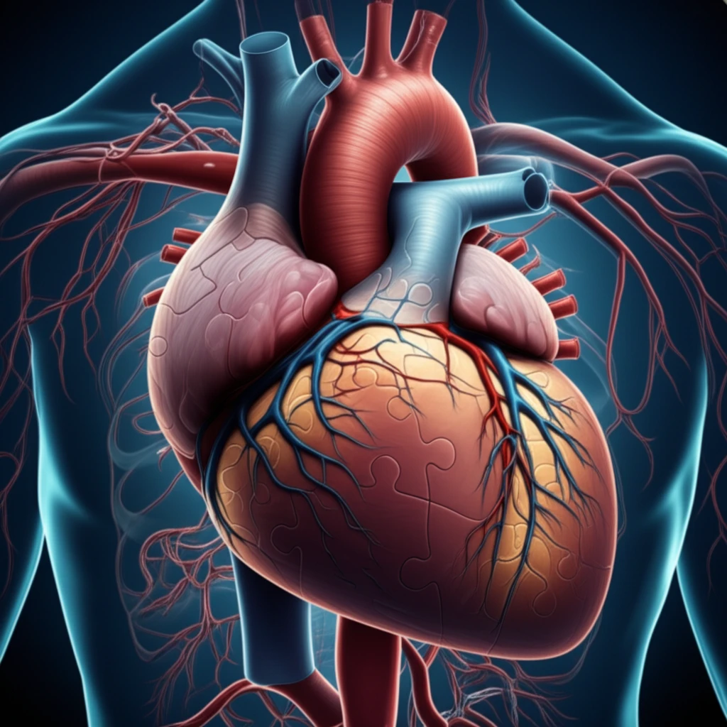 Heart made of puzzle pieces, symbolizing complexity of Heart Failure