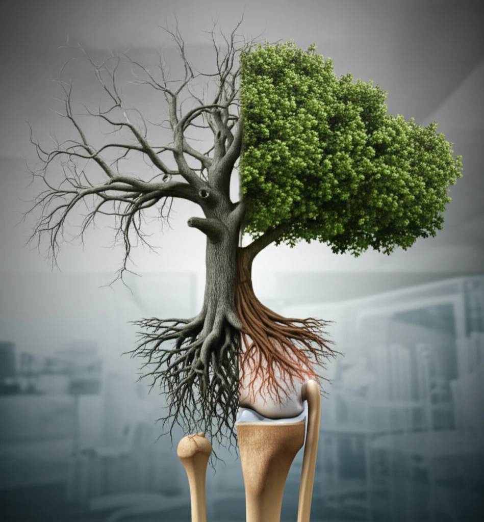 Withered tree transforming into a flourishing tree