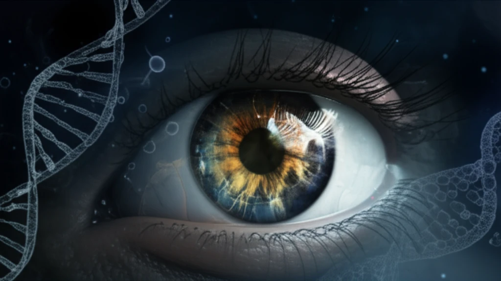 Surreal illustration symbolizing Incontinentia Pigmenti and retinal health.