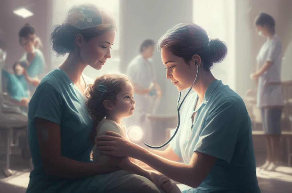 Empowered nurse providing pediatric care in a supportive community.