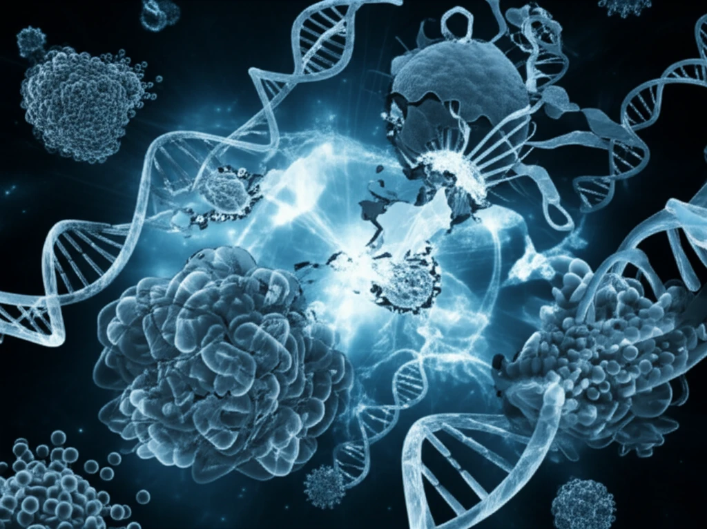 Illustration of influenza nucleoproteins binding to RNA