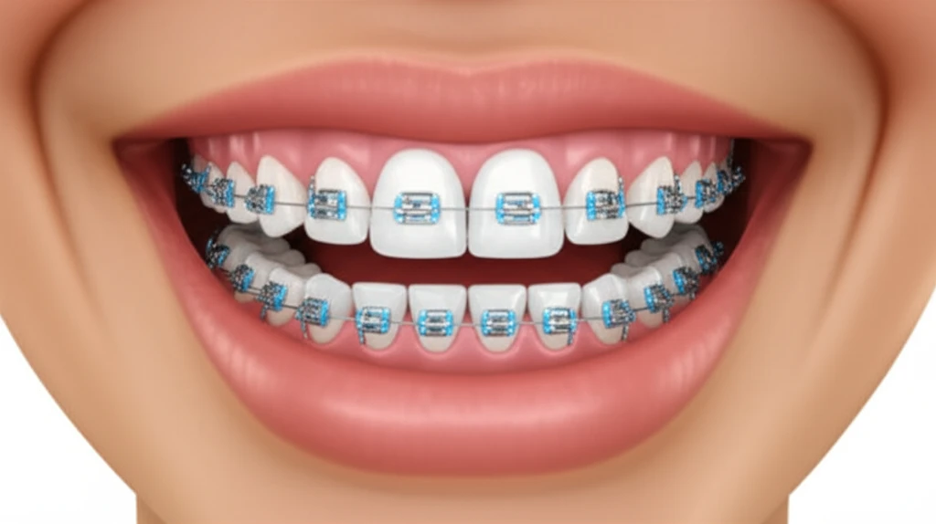 Elastomeric chain aligning teeth with gentle force.