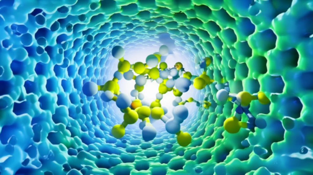 Microscopic view of zeolite catalyst with light olefins forming.