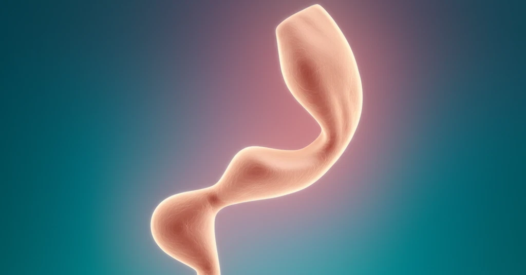 Illustration of a spinal cord herniation with kinking.