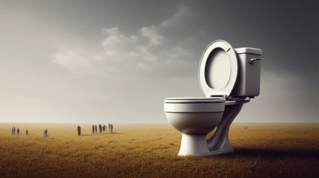 Open defecation in rural India, a toilet in a field.