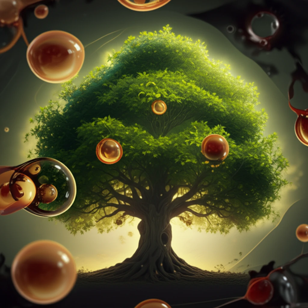 Antioxidant molecules protecting a vibrant green Johar tree