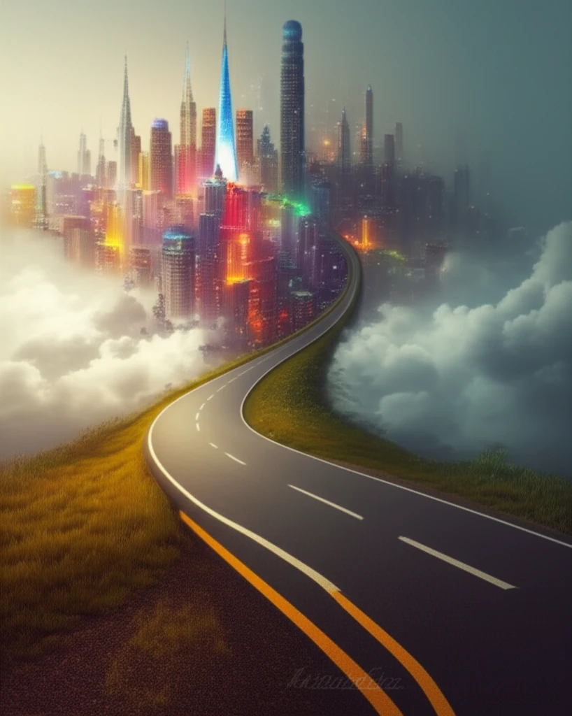 A crossroads symbolizing memory and cognitive health, with paths leading to clarity and confusion.