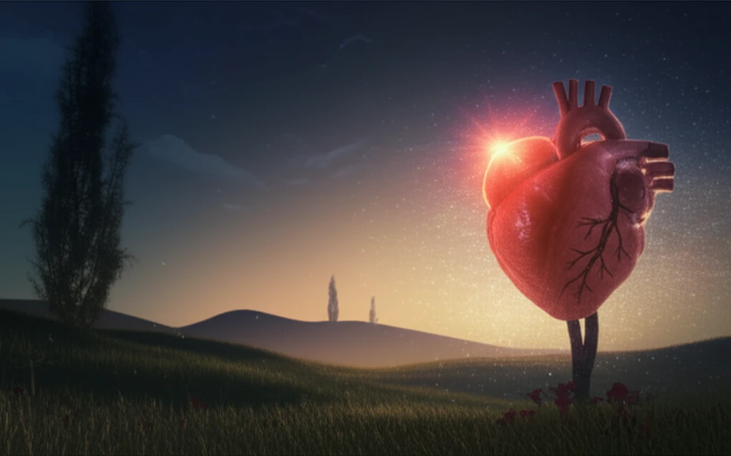 Glowing heart over Chile, symbolizing organ donation