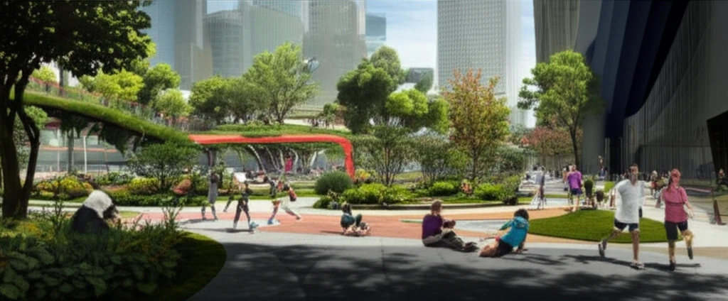 Vibrant urban park promoting health and community well-being