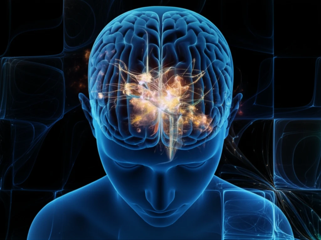 Surreal illustration of a neural network inside a brain.