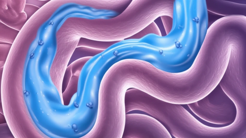Illustration of gadolinium chloride calming inflamed intestines.