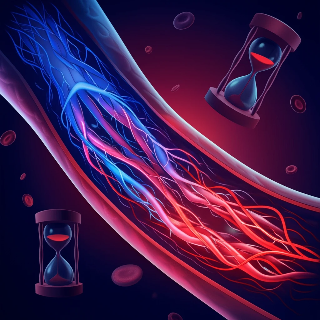 Illustration of a brain blood vessel opening, representing vasospasm treatment.