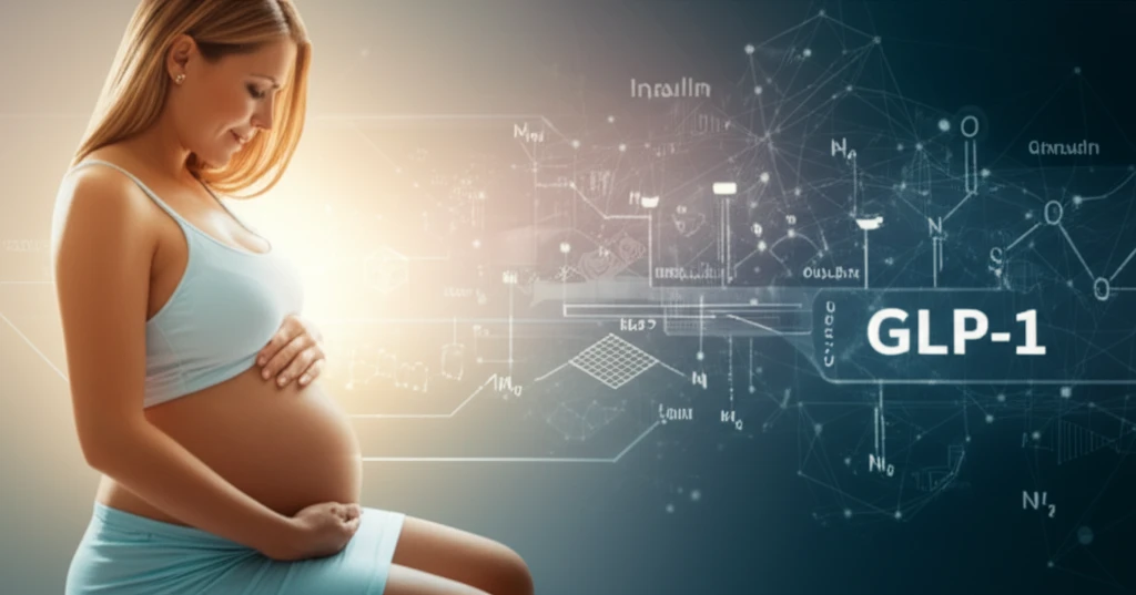 Surreal illustration depicting hormonal balance in pregnancy after RYGB surgery