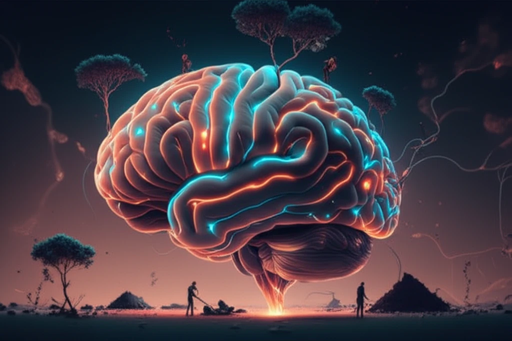 Brain illustration symbolizing resilience, generated by AI.