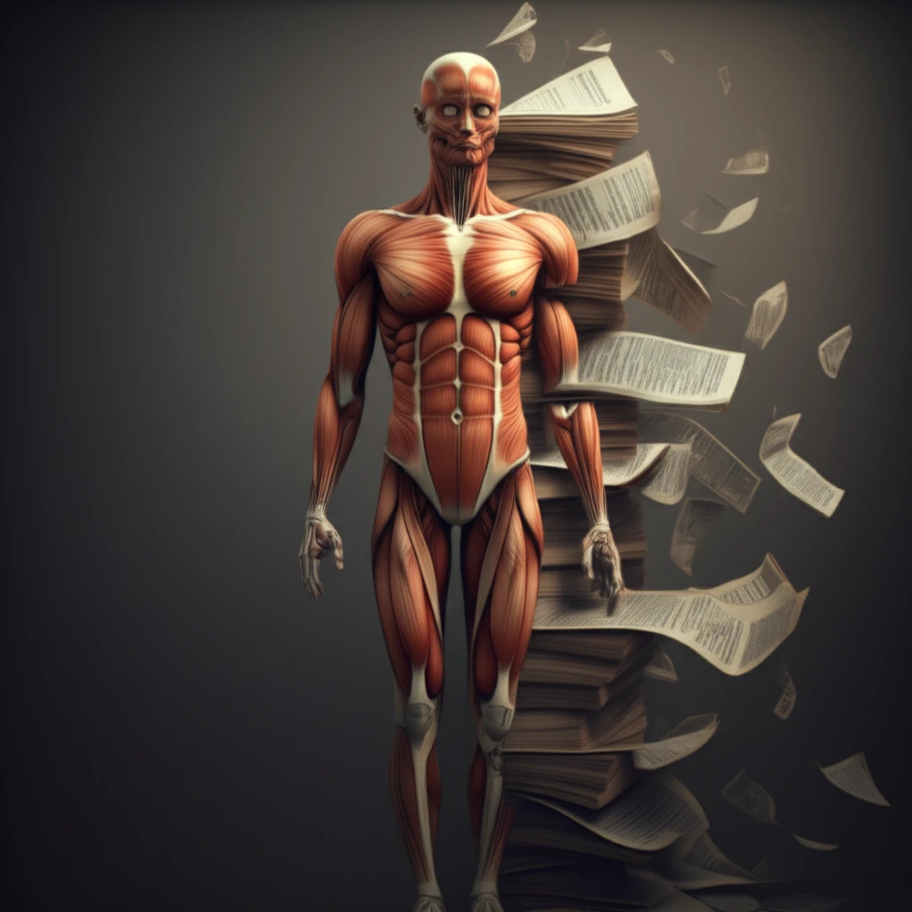 Anatomical model morphing into textbook, symbolizing anatomy education.