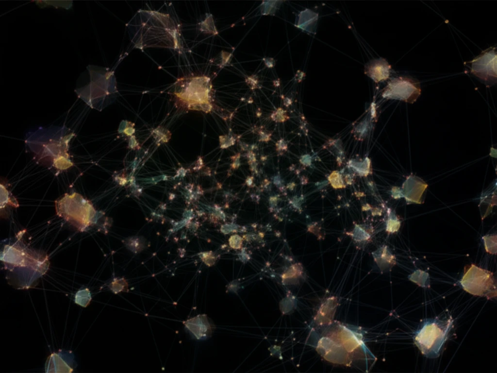 Interconnected nodes forming clusters, symbolizing community detection.