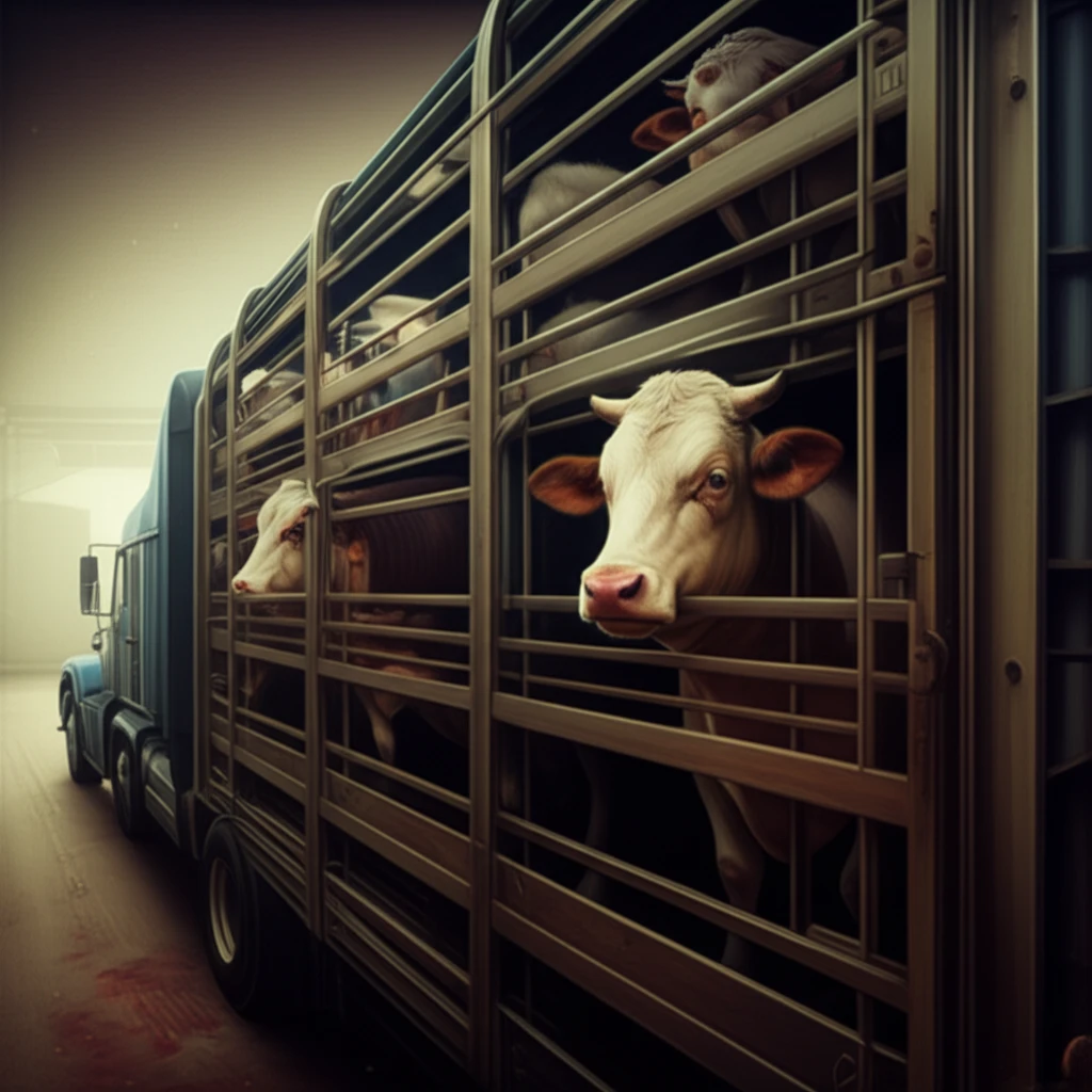Image depicting the hidden economic impact of livestock injuries during transport.