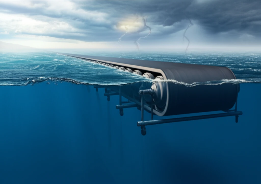 Surreal illustration of AMOC slowdown and weather chaos