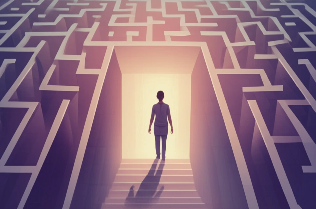 A surreal illustration representing the challenges of dementia care.