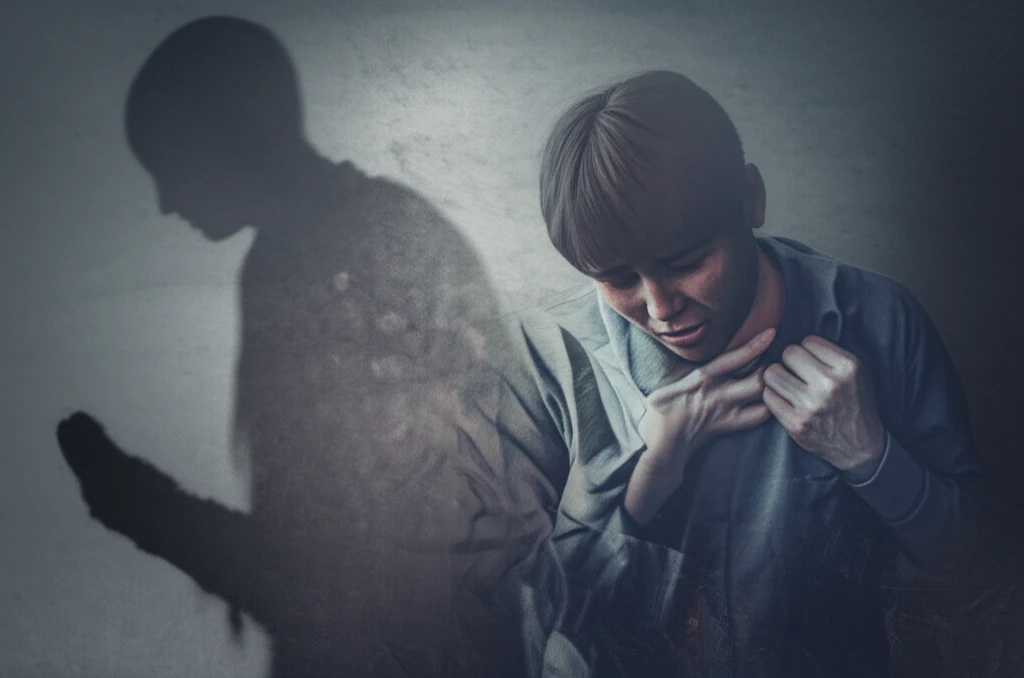 Surreal illustration depicting the hidden struggle of COPD and PTSD.