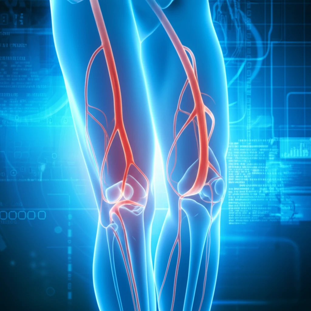 Illustration of leg arteries using non-contrast MRI