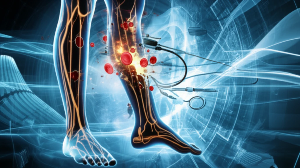 Illustration of advanced medical treatments for DVT.