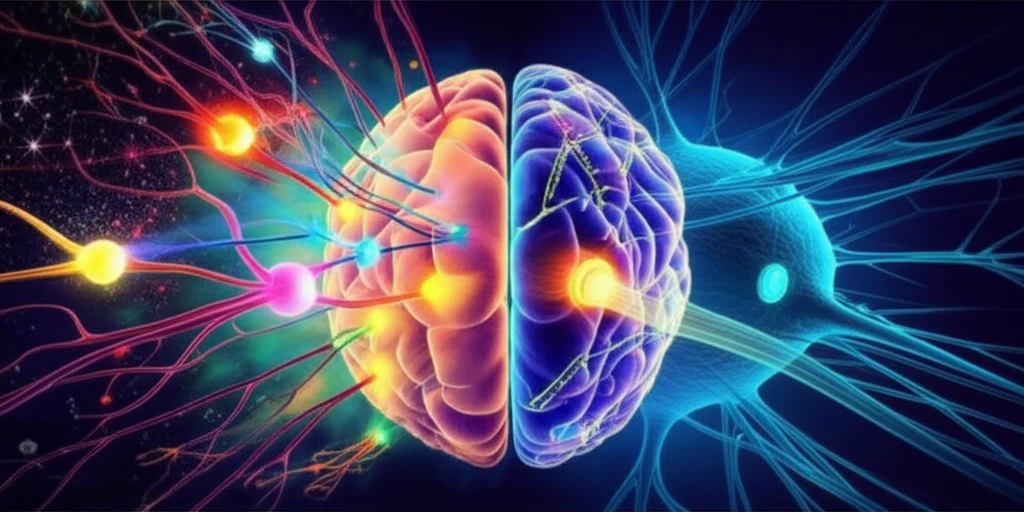 Illustration representing the combined effect of Dosulepin Hydrochloride and Methylcobalamin on mental health and nerve repair.