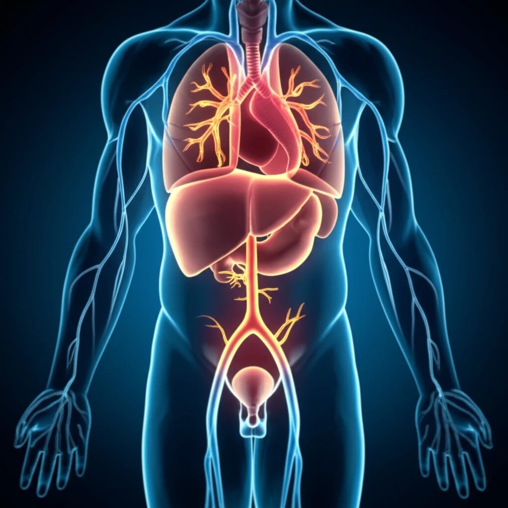 A surreal illustration depicting the human body with highlighted veins, emphasizing areas affected by DVT and SVT. The artwork conveys both the risks and the potential for recovery.