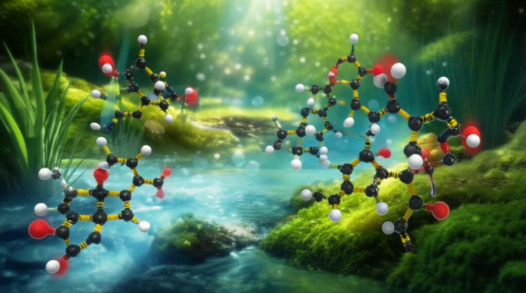 Illustration of Ga2O3-TiO2 nanocomposites degrading Imazapyr, promoting a clean environment.