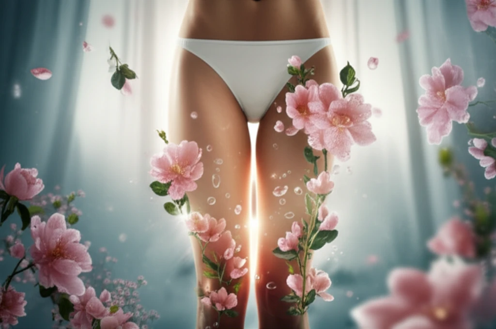 Illustration of healthy skin and skin care in a calming environment.