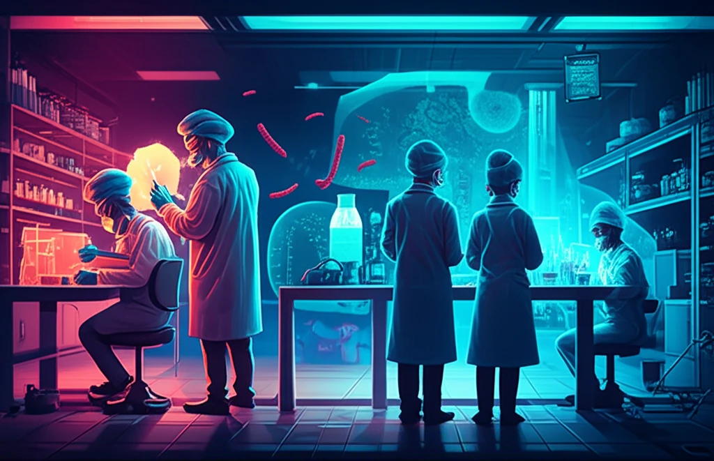 Scientists in a lab in Chennai researching MRSA bacteria, focusing on antibiotic resistance and rpoB gene mutations.