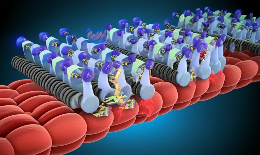 Illustration of NaV1.4 sodium channels in a muscle fiber, highlighting the A204E mutation's effects and the associated hyper- and hypokalemic states.