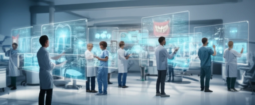 Illustration of a futuristic dental clinic using open source software.
