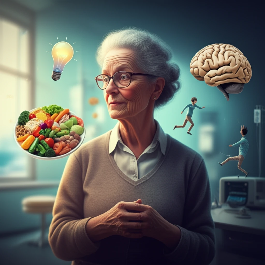 Illustration showing an elderly patient with cancer being helped by doctors with a new treatment that will help.