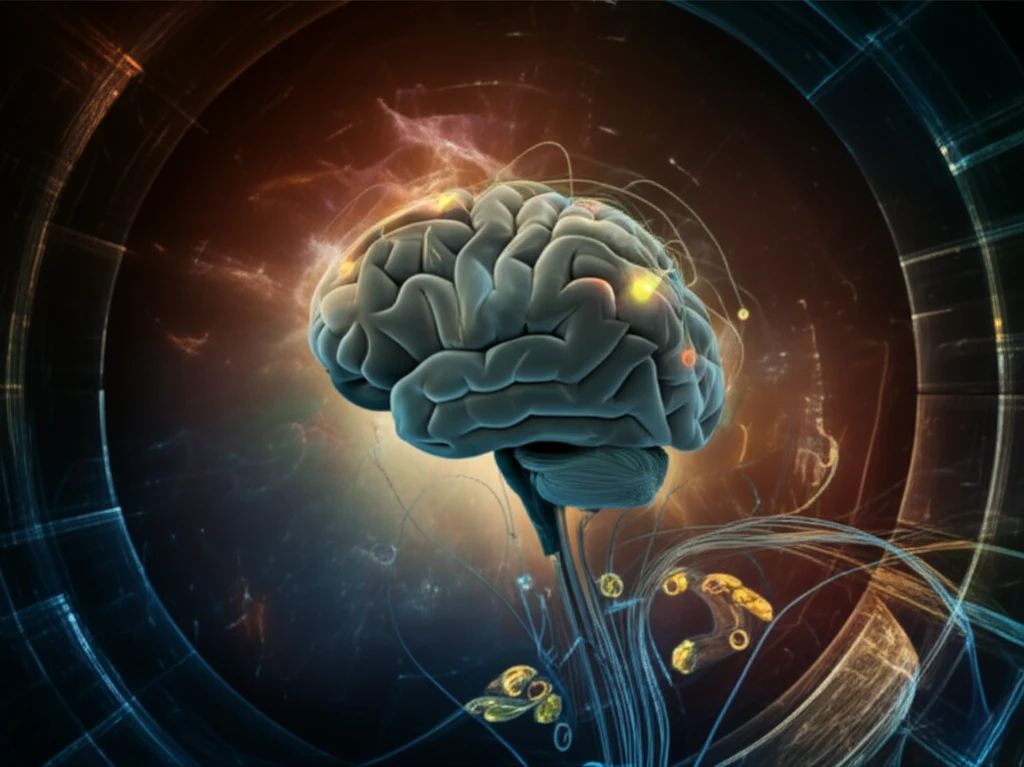Illustration of a child's brain with highlighted areas symbolizing seizure activity, with futuristic elements indicating hope and advanced surgical techniques.
