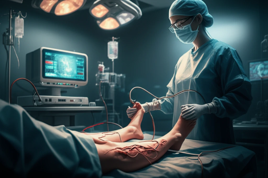 Illustration of the calf-squeeze technique for DVT treatment.