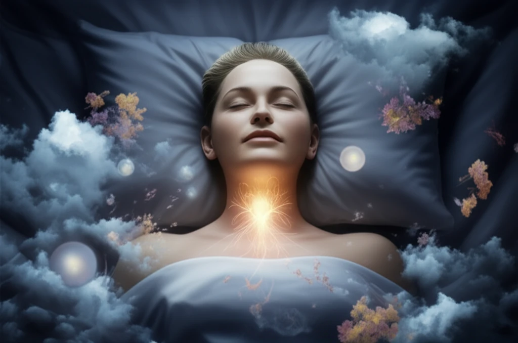 Illustration of a person sleeping with their head elevated, symbolizing relief from LPR and improved sleep quality.