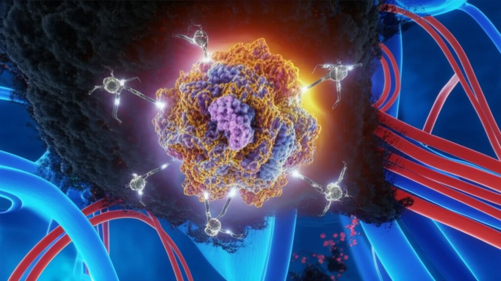 Digital illustration depicting the enzyme butyrylcholinesterase (BChE) neutralizing a toxic substance within the human body.