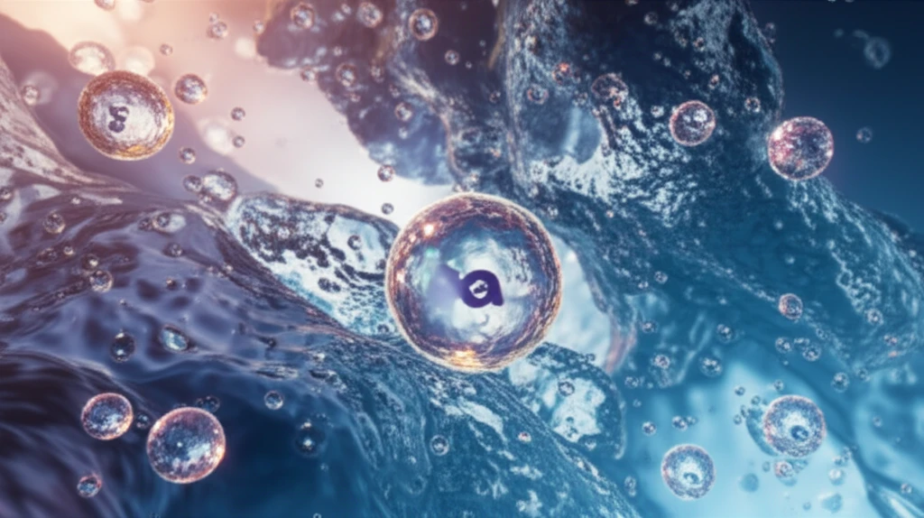 Illustration showing the microscopic view of human tissue with sodium ions, water molecules, and excess fluid symbolizing edema.