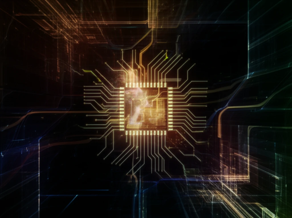 Digital illustration of a circuit board with glowing pathways and adaptive algorithms, symbolizing real-time adjustments and optimized performance