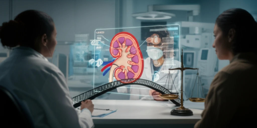 Illustration of a nephrologist and patient discussing kidney health and CKD-MBD management.