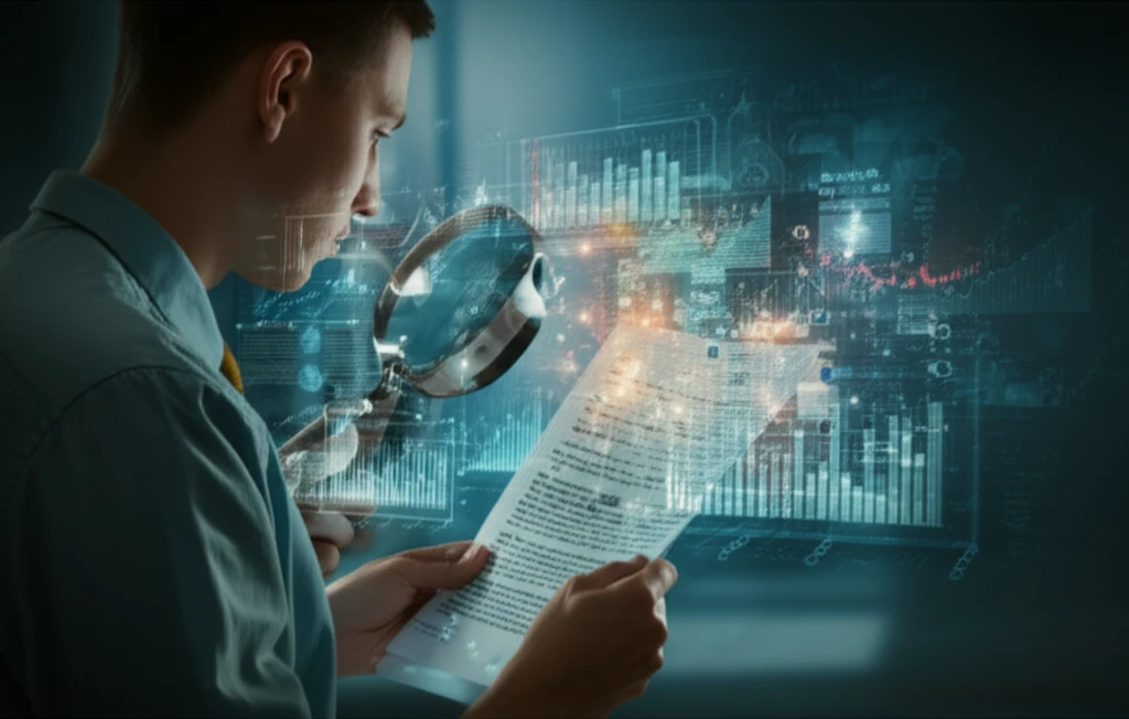 Illustration of a person analyzing health research