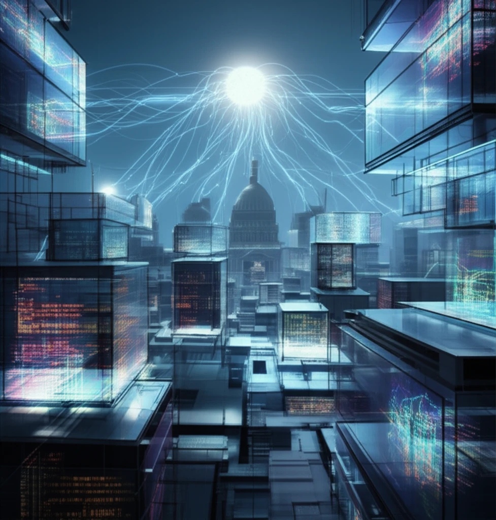 Illustration of AI in government procurement.