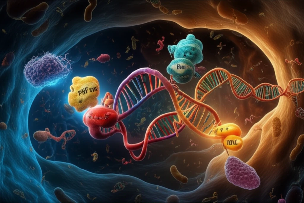 A digital illustration depicting the cellular actions of enzymes on RNA molecules.