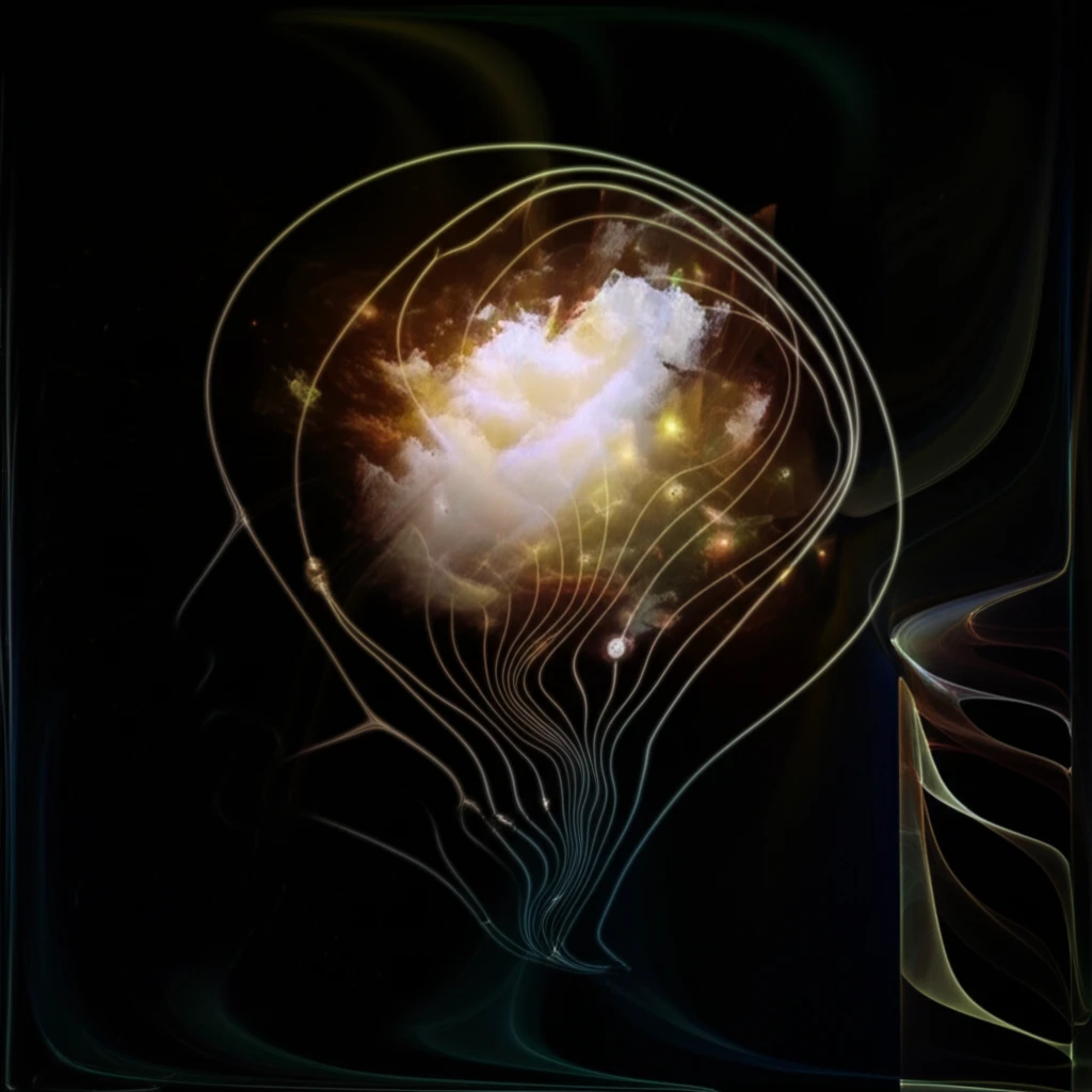 Digital illustration of a brain with glowing pathways processing motion and curvature.