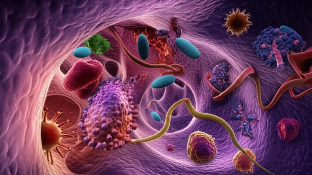 A digital illustration showing a microscopic view of a lung infected with pneumonia, highlighting the use of new detection methods.