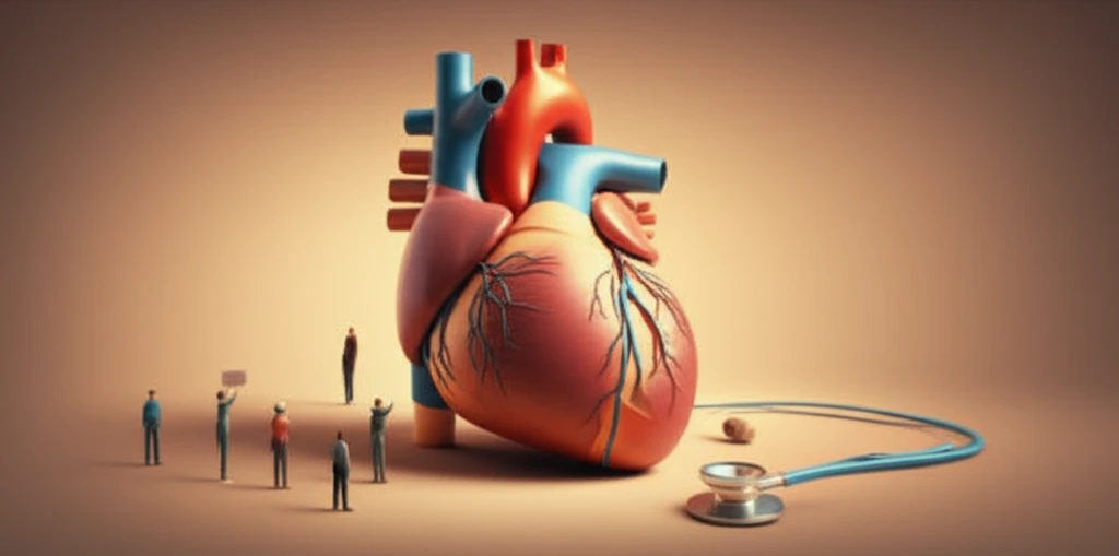 Digital illustration representing rheumatic heart disease with diverse communities