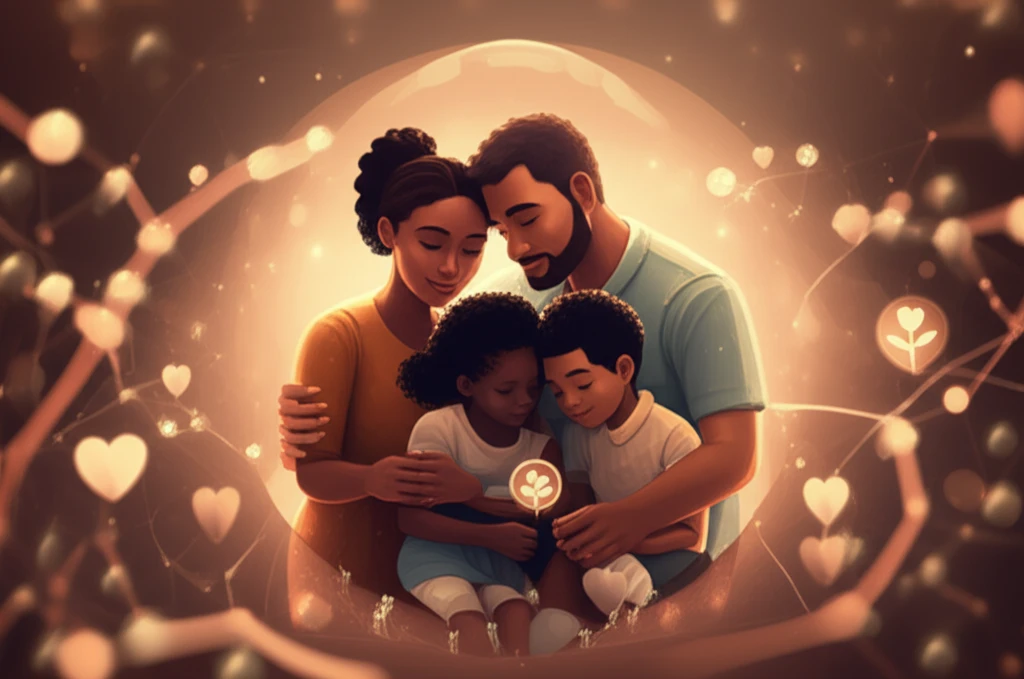 Illustration depicting a diverse immigrant family in a supportive environment, emphasizing mental well-being and resilience.