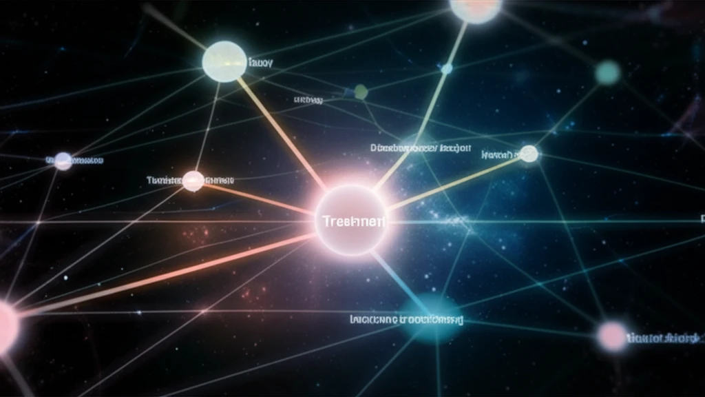 Illustration depicting network meta-analysis with interconnected nodes.